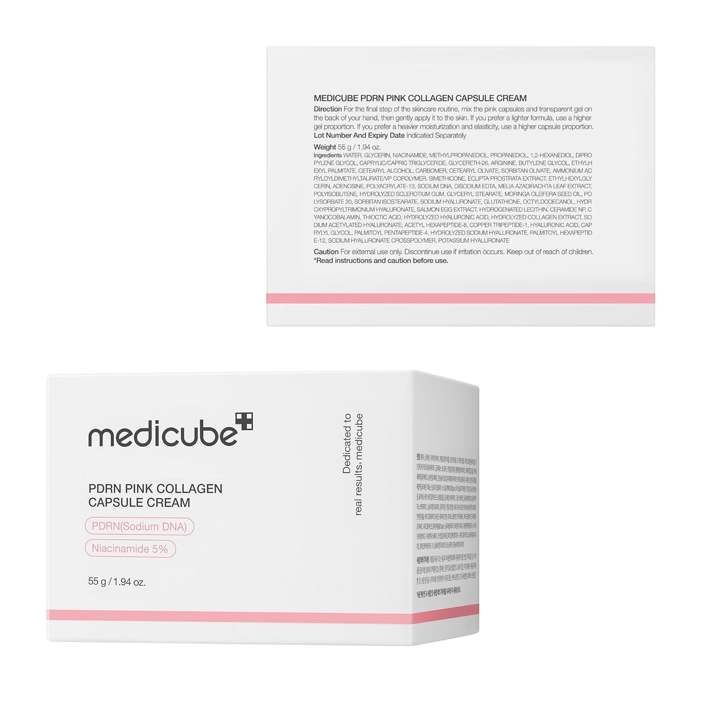 Capsule Cream with Salmon DNA PDRN Pink Collagen | Korean Skincare, 1.94 Oz