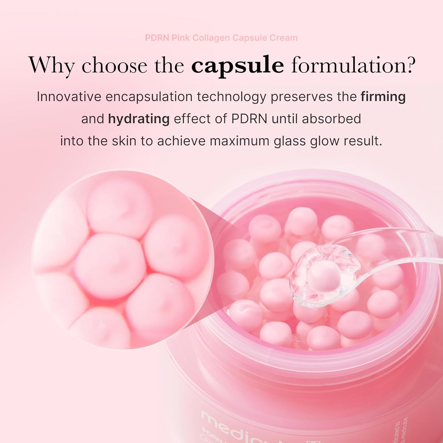Capsule Cream with Salmon DNA PDRN Pink Collagen | Korean Skincare, 1.94 Oz